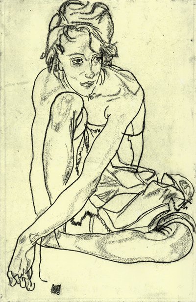 Hockende Frau von Egon Schiele